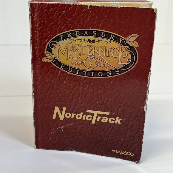 Enesco 1997 Masterpiece On track With Santa Christmas Ornament Santa NordicTrack - Picture 2 of 10